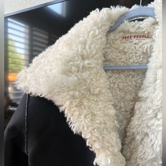 NWOT Free People Kiki Sherpa Vegan Leather Bomber Jacket - Picture 8 of 12